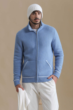 Cardigan Cannes Bleu ESCALES Automne/Hiver Homme