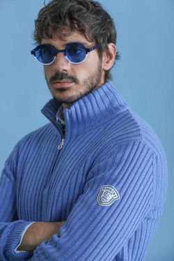 Maglione con Zip Voyage Blu ESCALES Autunno/Inverno Uomo