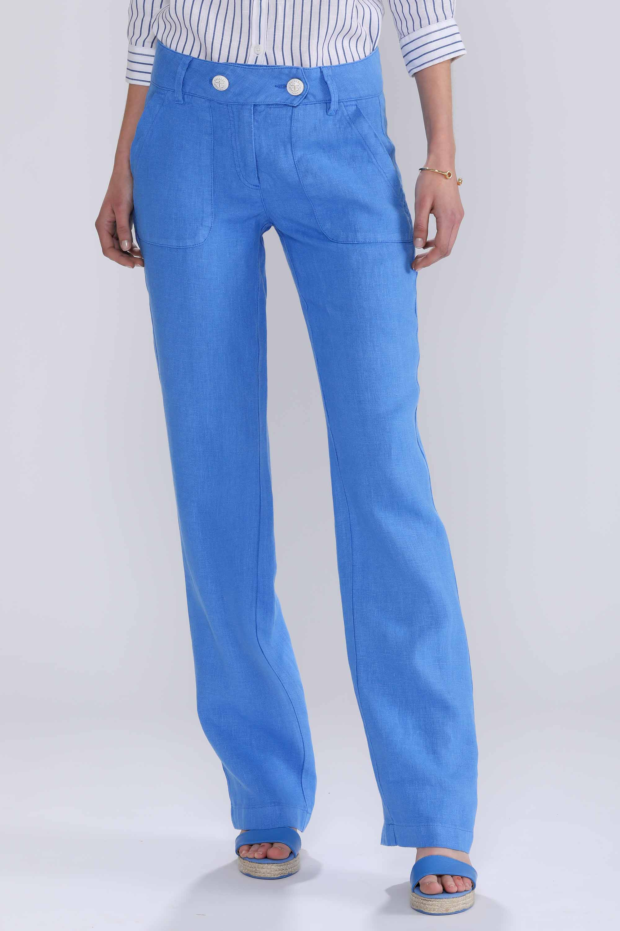 Blue Linen Pants for Women - Pants for Women