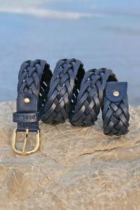 Braided Belt Azul Marinho Outono/Inverno Homem, Mulher