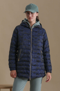 Daunenjacke Longe cammouflage blau