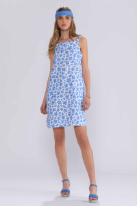 Vestido Lino Estampado Mujer - Vestidos Mujer - ESCALES