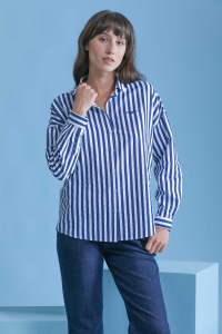 Striped Royal Blue Oxford Shirt