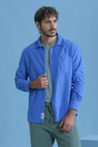 Camicia Velluto a coste Escales Blu