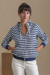 Striped Hooded Cardigan