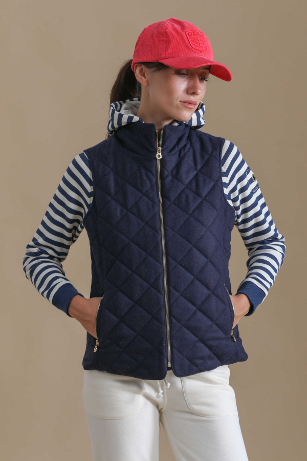 Veste sans manche bleu marine femme sale