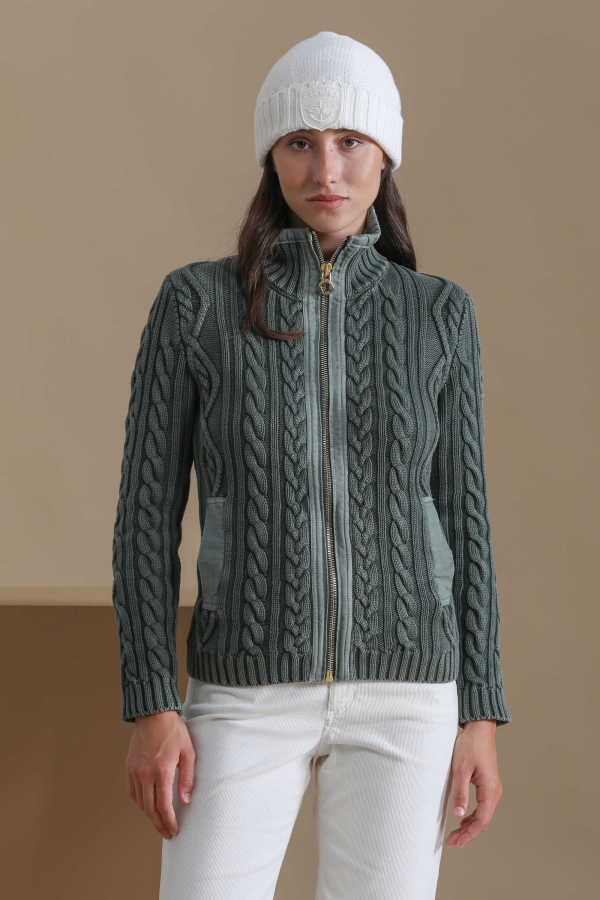 Zipped Câble Cardigan