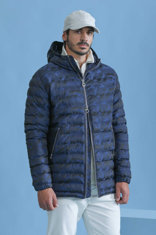 Plumon Chaquetas Camuflaje Azul Hombre Otono Invierno ESCALES escales